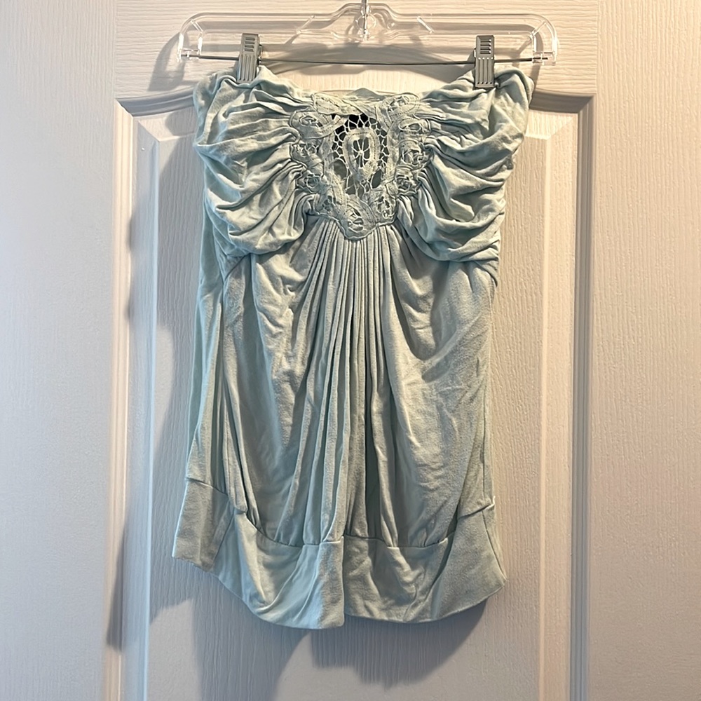 2000s Sky light blue tube top
